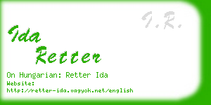 ida retter business card